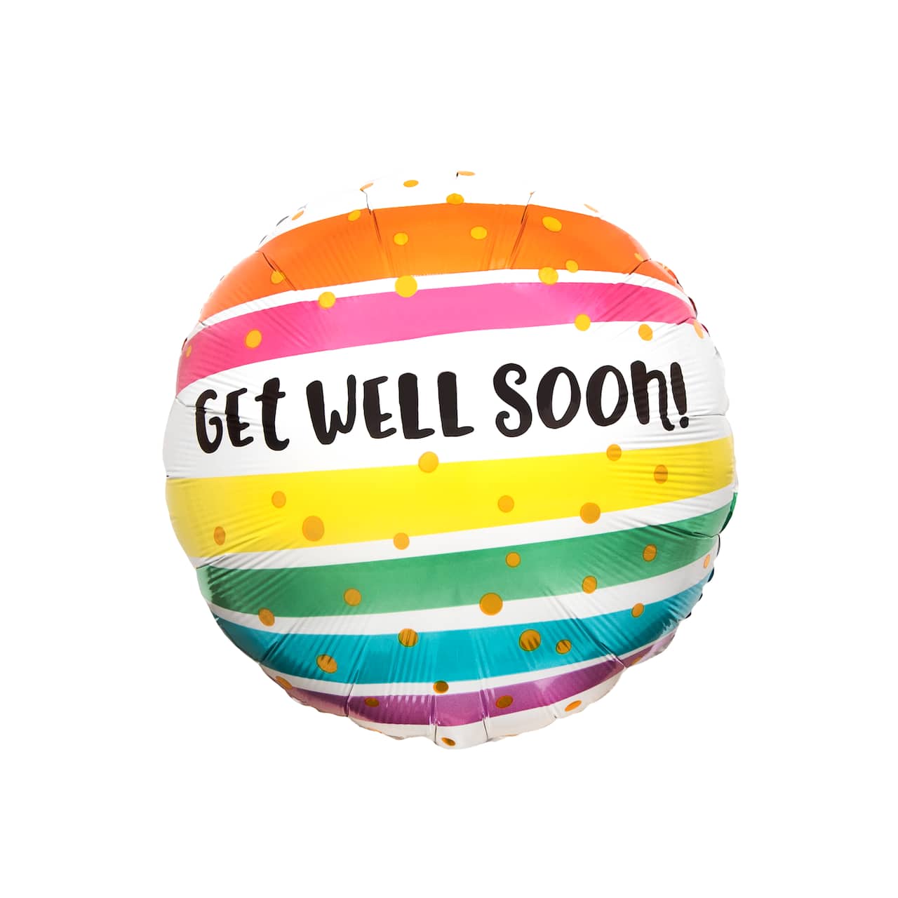 17" Get Well Soon Striped Foil Balloon
